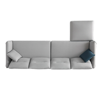 QuanU 全友 102678A 科技布艺沙发 左2+右2+脚凳 氧气蓝