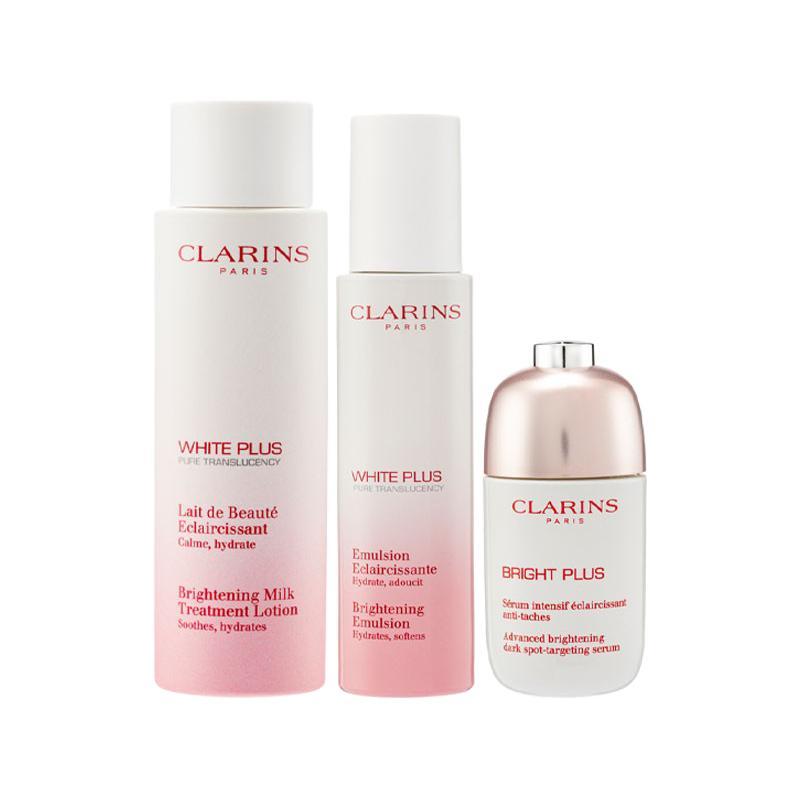 CLARINS 娇韵诗 护肤套装 (清透润白淡斑柔肤水丰润型200ml+焕亮乳液75ml+透亮焕白淡斑精华液第9代50ml)