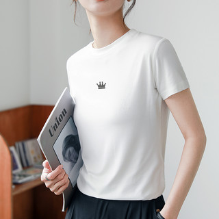 短袖2021年新款女夏季莫代尔t恤圆领纯白色上衣修身内百搭打底衫