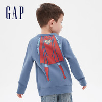 Gap 盖璞 男幼童抓绒运动卫衣 秋冬新款童装蝙蝠侠超人上衣