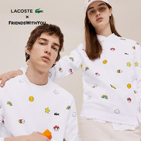 LACOSTE X FriendsWithYou艺术家联名男女同款潮流卫衣|SH0421（L、001/白色）