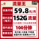 中国联通 5G套餐低月租 流量王 59.8元包152G全国+100分钟