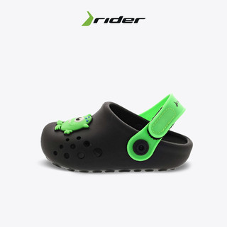 rider1-3岁男女童学步凉鞋月球宝宝可爱洞洞鞋防滑婴小儿童拖鞋（23、黑色）