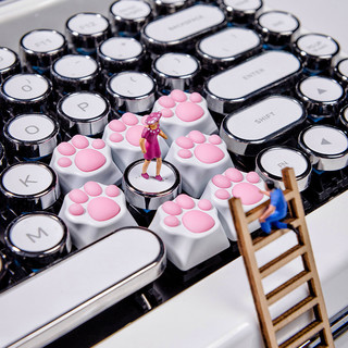 ZOMO旗舰店 2020新品设计  新年礼物 猫爪 定制机械键盘键帽单个（黑粉硅胶金属）
