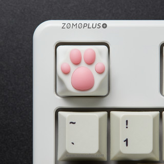 ZOMO原创设计 可爱粉色猫爪键帽 软胶仿真手感 单个 少女 定制（ABS黑粉）