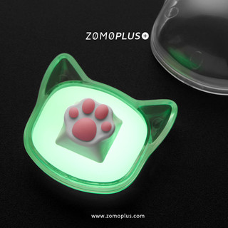 ZOMO原创设计 可爱粉色猫爪键帽 软胶仿真手感 单个 少女 定制（ABS黑灰）