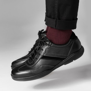 七面 Elite系列 男士休闲皮鞋 SW707E01 黑色 38