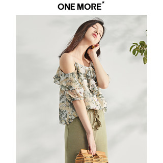 【专柜同款】ONE MORE2020夏季新款印花上衣花卉吊带雪纺衫气质女