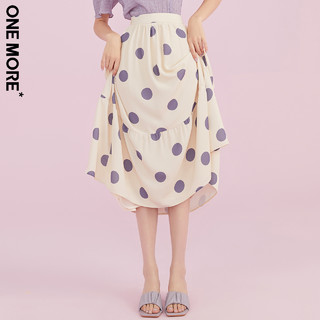 ONE MORE2021夏季新款复古波点连衣裙甜美气质半身裙中长款裙子女