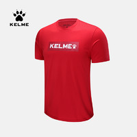 KELME/卡尔美圆领夏季新男士圆领运动T恤经典印花透气纯色休闲T恤