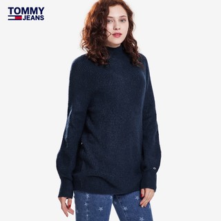 Tommy 女装秋冬简约气质保暖纯色圆领毛衣针织衫DW0DW07349