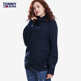 Tommy 女装秋冬简约气质保暖纯色圆领毛衣针织衫DW0DW07349