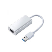 SANWA SUPPLY 山业 sanwa supply 局域网适配器 USB3.1-有线 局域网转换白色 接口转换器  小巧便携