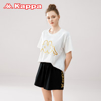 Kappa/卡帕棉运动外穿薄款短袖五分裤情侣家居服