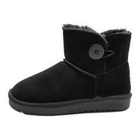 HUANQIU 环球 小众系列 女士短筒雪地靴 CH333 黑色 38