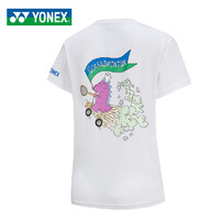 YONEX 尤尼克斯 羽毛球服女士短袖速干透气时尚时尚白色修身健身运动服文化衫T恤