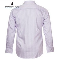 LONDON FOG/伦敦雾男士商务休闲百搭刺绣logo条纹长袖衬衫（175/92B、Q4）