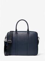 MICHAEL KORS Harrison Crossgrain Leather Briefcase