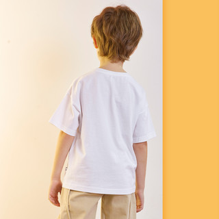 一贝皇城男童短袖T恤2021夏装新款儿童中大童圆领印花休闲上衣潮