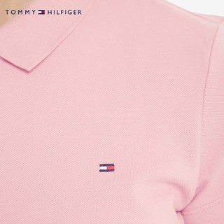 Tommy 21新款春秋女装通勤刺绣旗标翻领修身短袖POLO衫27947