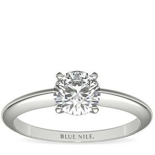 Blue Nile 0.70克拉圆形钻石+经典四镶爪单石戒托