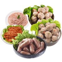 农谣人 火锅食材组合装 1.1kg（牛肉丸250g+牛筋丸250g+小牛肉肠250g+脆爽鸭肠200g+麻辣牛肉150g）