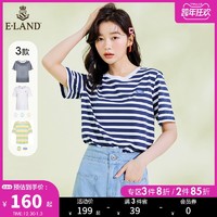 ELAND衣恋2021夏季新款清新时尚舒适海魂衫条纹T恤女