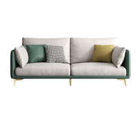 佳佰 北欧轻奢沙发 双人位 复古绿+米白