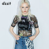 dzzit地素 2020夏专柜新款披头士联名系列透视运动t恤女3C2D3196A