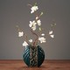  帕美居 新中式花瓶摆件 木绿花瓶+白迎春花　