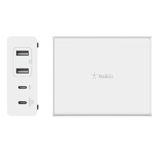 belkin 贝尔金 WCH010yzWH 手机充电器 双USB/双Type-C 108W 白色