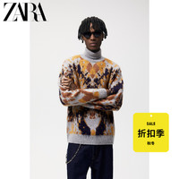 ZARA [折扣季]男装 抽象图案提花高领针织衫毛衣 03597434802