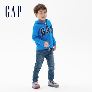 Gap男女幼童LOGO抓绒运动卫衣693990冬季童装开衫连帽拉链外套