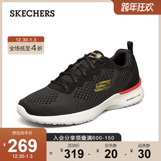 Skechers斯凯奇2021年秋季新款轻便休闲运动鞋男子时尚绑带跑步鞋