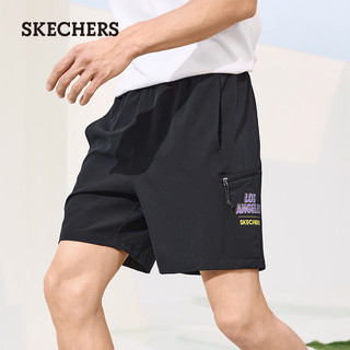 Skechers斯凯奇21年新款男子短裤 梭织休闲跑步运动裤男L121M217