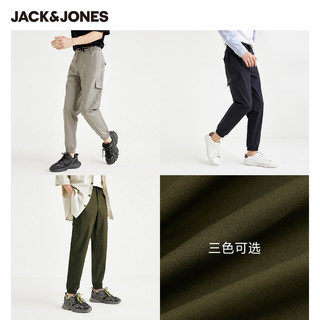 JackJones男潮含莱卡棉三色工装舒适含莱卡潮时尚简约休闲运动裤