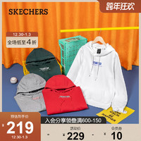 Skechers斯凯奇男女情侣连帽卫衣宽松弹性运动品牌百搭长袖潮上衣