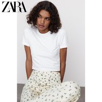 ZARA 新款 女装 短款 基础款打底白色T 恤 01198159250