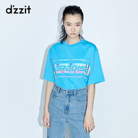 dzzit地素 2020夏专柜新款宽松反光条运动字母短袖t恤女3C2B3461S