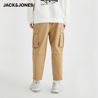 JackJones杰克琼斯outlets夏季男工装风口袋弹力舒适字母牛仔裤