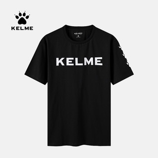 KELME卡尔美夏新品T恤男士白色青年短袖印花衣服韩版纯棉打底衫潮