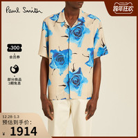 Paul Smith男士帝王玫瑰印花合身版型短袖衬衫2021春夏