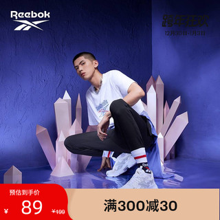 Reebok锐步官方情侣款GU3876休闲基础LOGO圆领印花经典短袖T恤