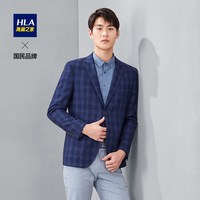 HLA/海澜之家经典格纹款好穿易搭配休闲西服修身单西外套男