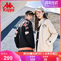 Kappa 卡帕 针织开衫2021新款情侣男女宽松运动卫衣字母印花外套