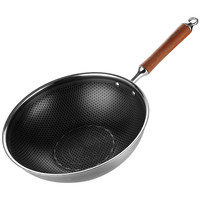 VATTI 华帝 轻油系列 C3220 炒锅(32cm、不粘、304不锈钢、不锈钢色/红茶色)