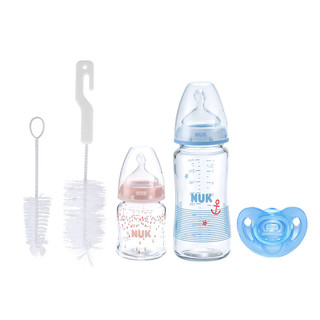 NUK 150ml宽口径PA彩色奶瓶带初生型0-6个月硅胶中圆孔奶嘴