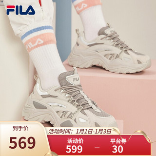 FILA 斐乐 鱼刺 女子休闲运动鞋 F12W034120F-AG 南极灰/合金灰 37.5