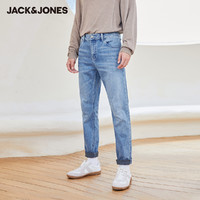 杰克琼斯冬季2021年新款薄款男士修身小脚石墨烯抗菌牛仔裤长裤子