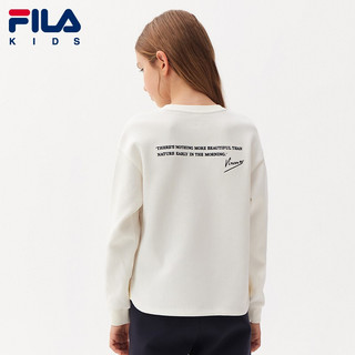 FILA KIDS X 梵高博物馆斐乐童装女大童套头卫衣2022春新款 云菇白-WT 140cm